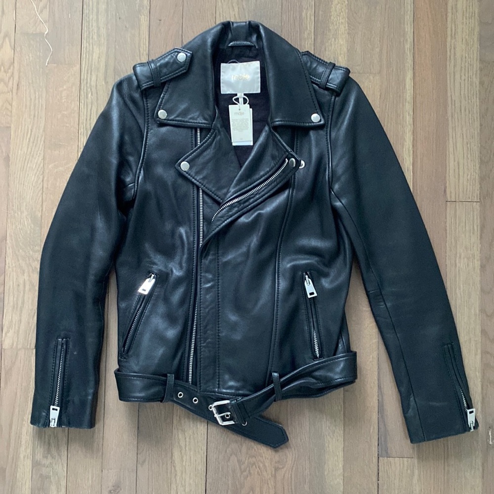 100% Authentic Maje Leather Jacket Size 40